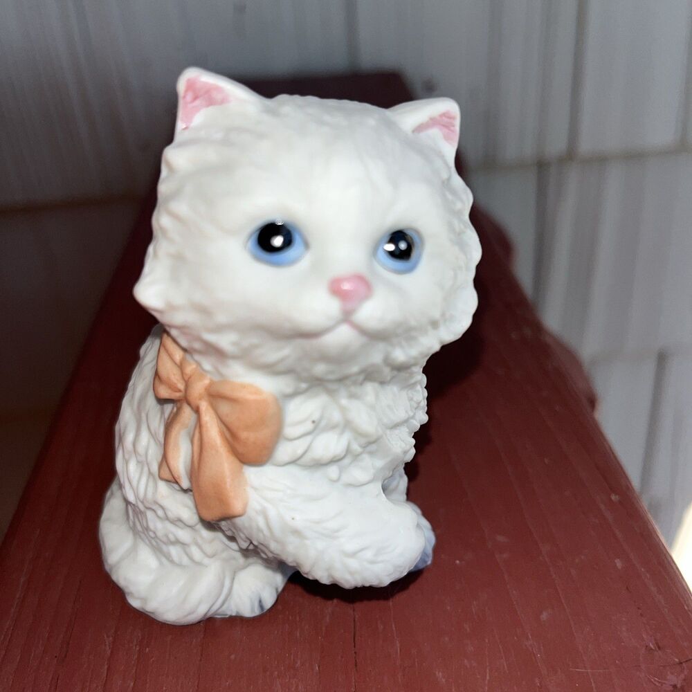 Vintage Homco Pair Of Cats Kittens #1428 White Ceramic Figurines Set of 2 - Picture 9 of 11
